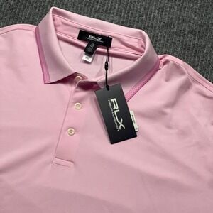 RLX Ralph Lauren Mens Concept 1 Pink Golf Polo Shirt XXL Wicking New Stretch